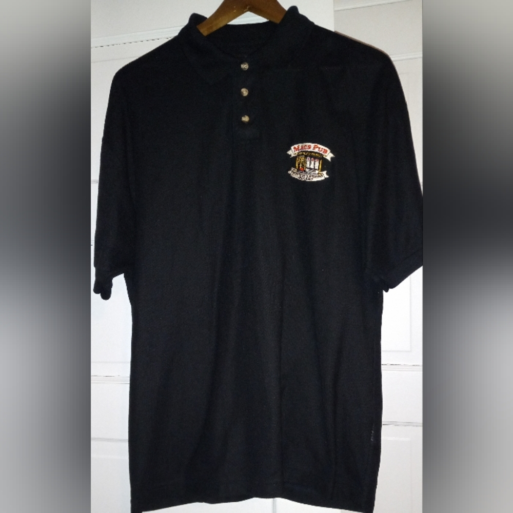 Vintage GUINNESS "Macs Pub" Ireland Polo sz XL Black